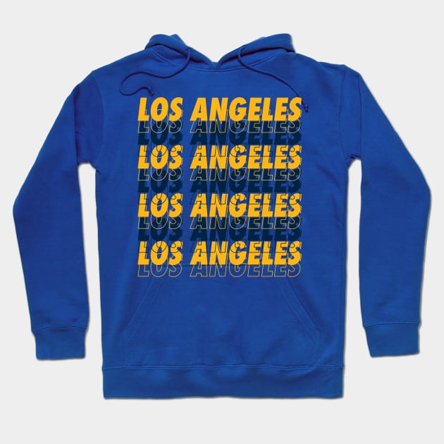 Los Angeles - Echo Graphic on Blue Hoodie by downformytown